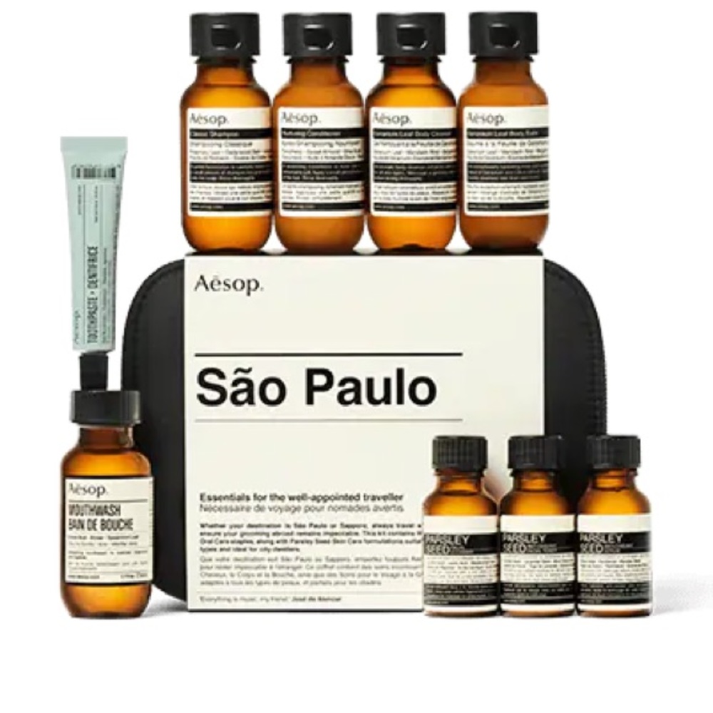NWT Aēsop travel bag and skincare set.  São Paulo